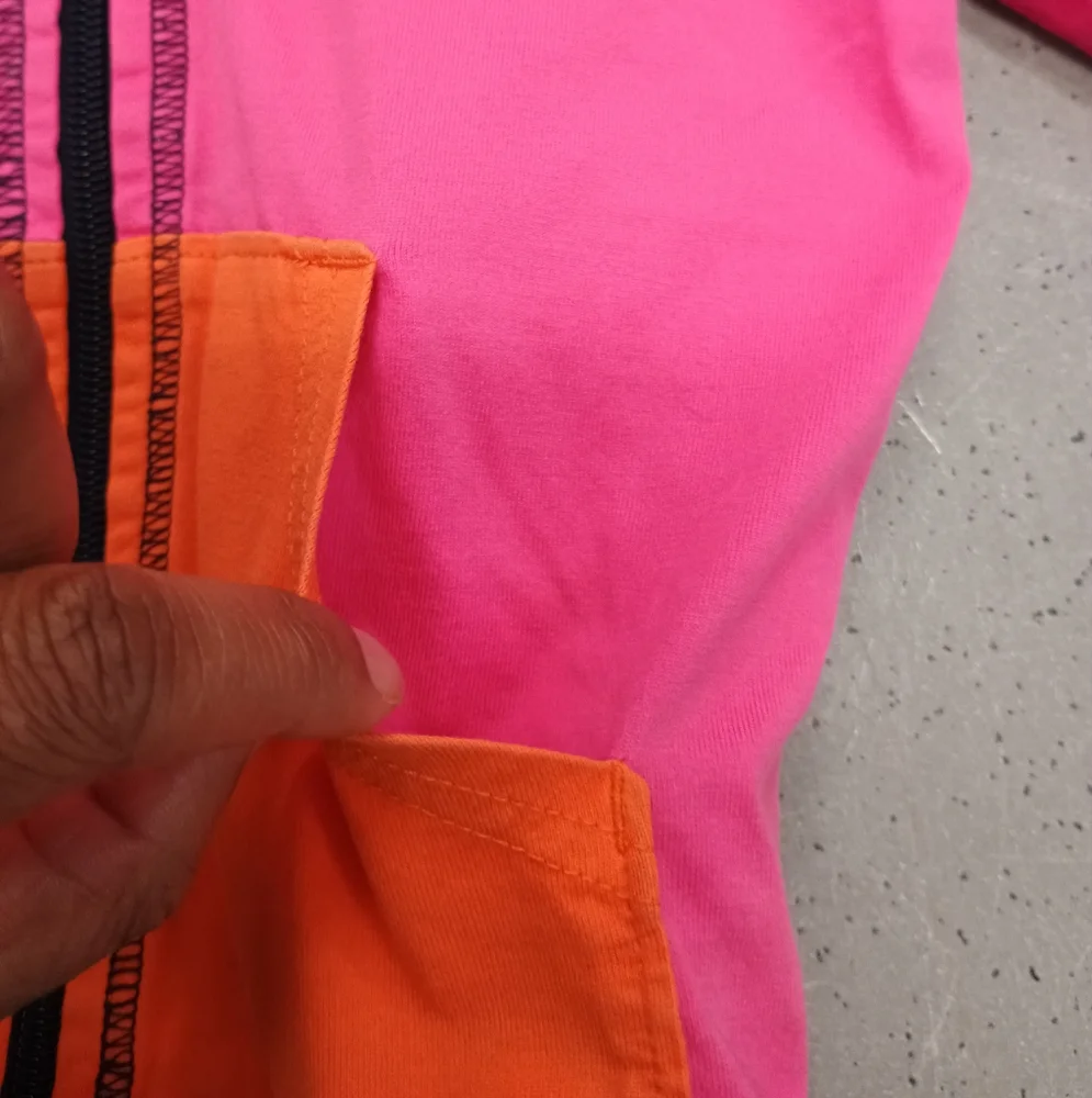 Hanna Andersson Multi Color Color Block Zip Up Hoodie Jacket Girl Kid Size 110 - Picture 10 of 14